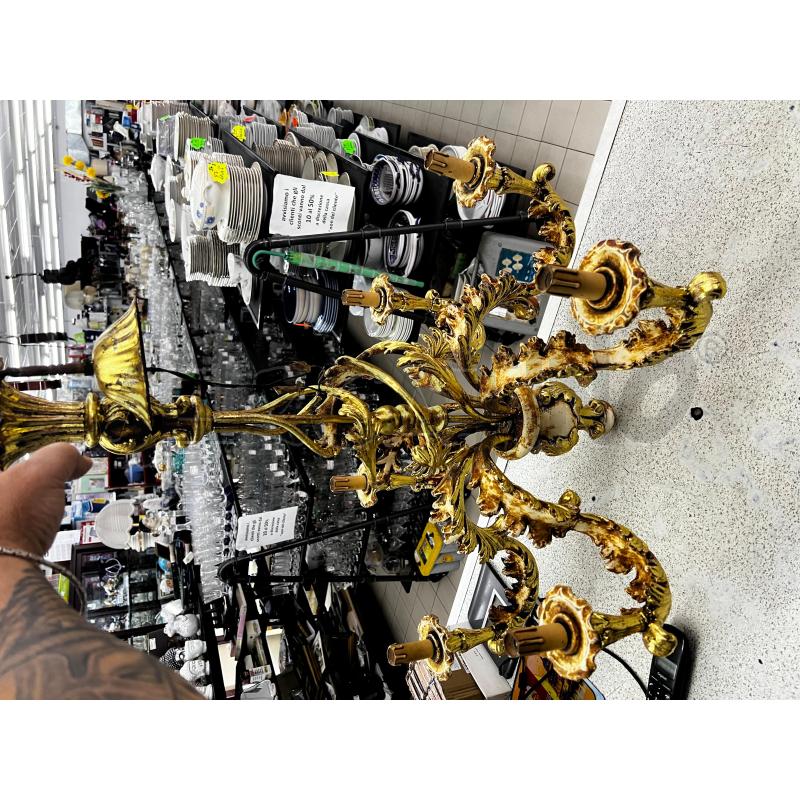 LAMPADARIO 6 LUCI FOGLIA D'ORO | Mercatino dell'Usato Roma tor tre teste 1