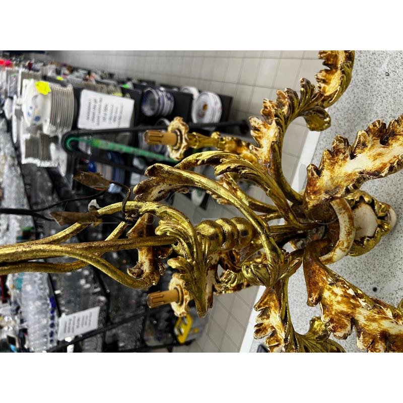 LAMPADARIO 6 LUCI FOGLIA D'ORO | Mercatino dell'Usato Roma tor tre teste 2