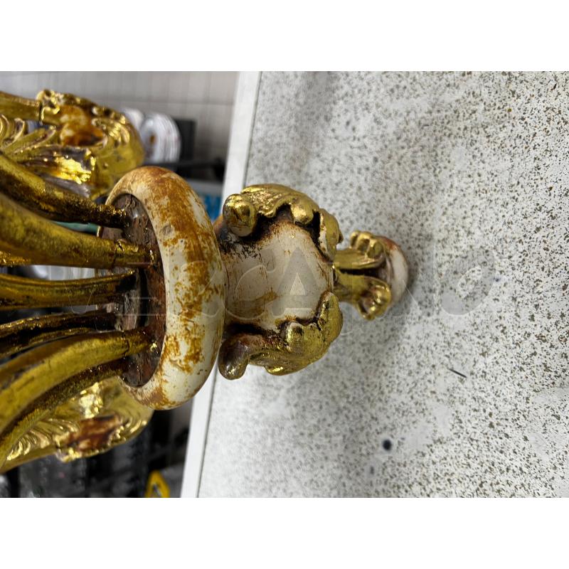 LAMPADARIO 6 LUCI FOGLIA D'ORO | Mercatino dell'Usato Roma tor tre teste 4