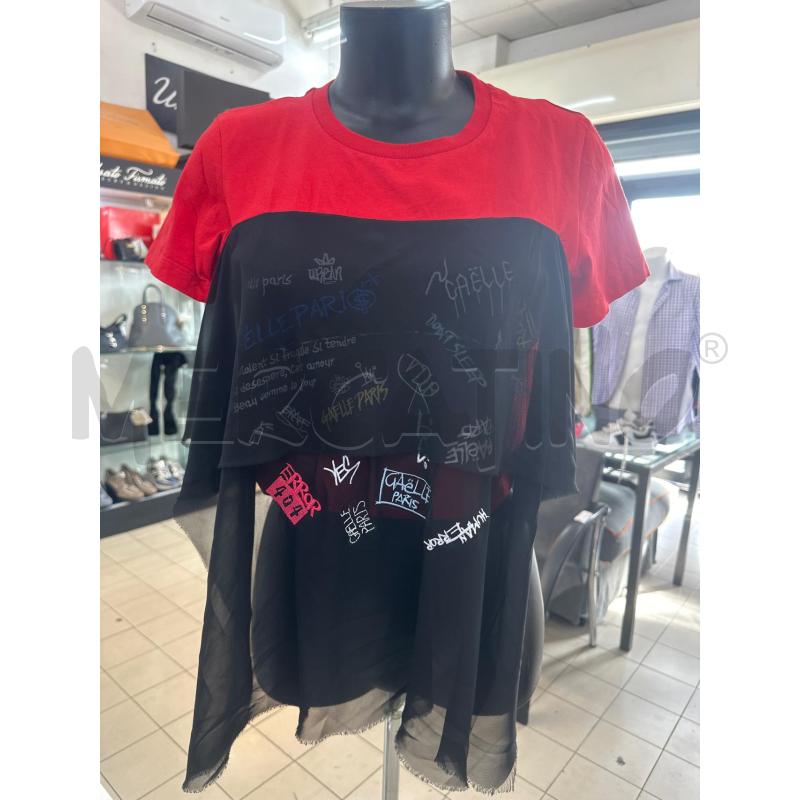 MAGLIA DONNA GAELLE ROSSO TULLE NERO | Mercatino dell'Usato Roma tor tre teste 1