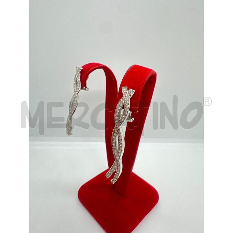 ORECCHINI ARGENTO  STRASS  CHIUSURA CLIP | Mercatino dell'Usato Roma tor tre teste 2