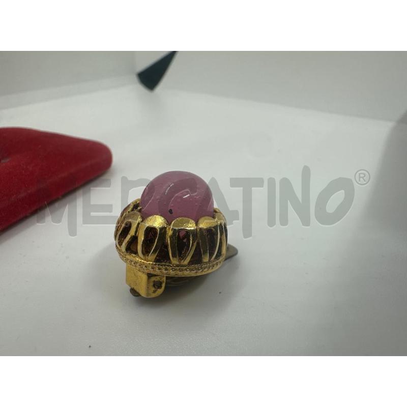 ORECCHINI CLIP PIETRA SFERA ROSA LAT DORATO | Mercatino dell'Usato Roma tor tre teste 3