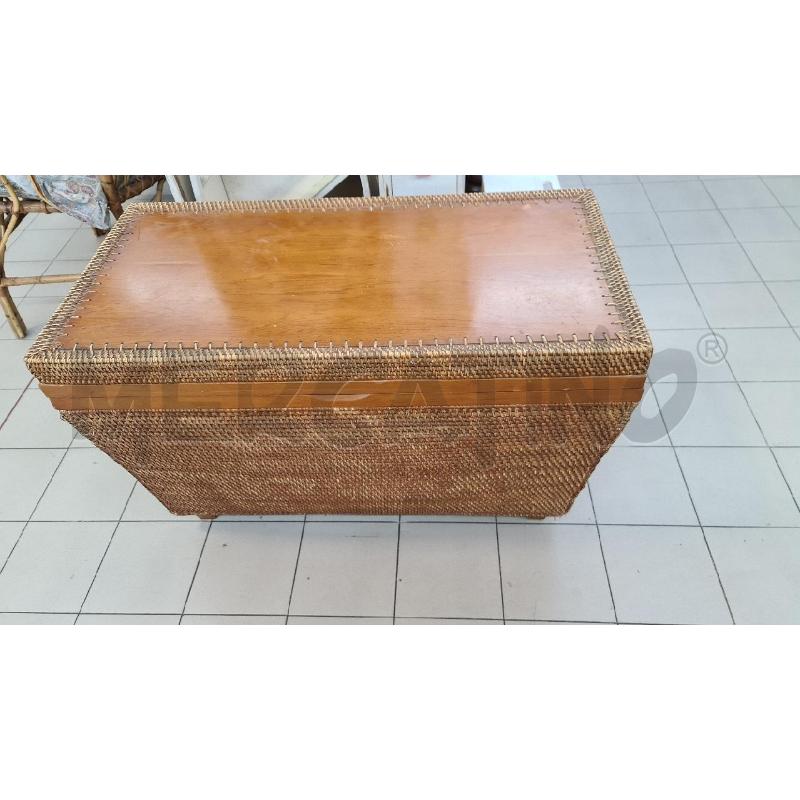 PANCA LEGNO RATTAN | Mercatino dell'Usato Roma tor tre teste 1