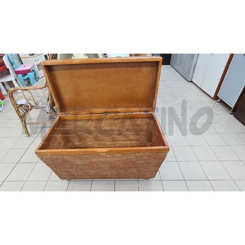 PANCA LEGNO RATTAN | Mercatino dell'Usato Roma tor tre teste 3