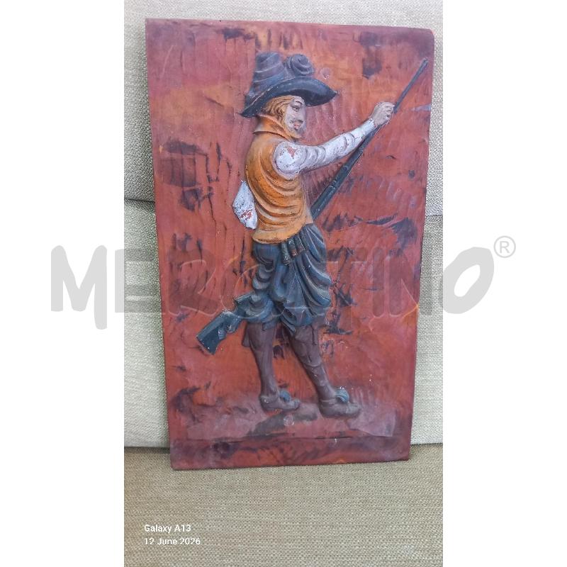 PLACCA LEGNO CACCIATORE | Mercatino dell'Usato Roma tor tre teste 1