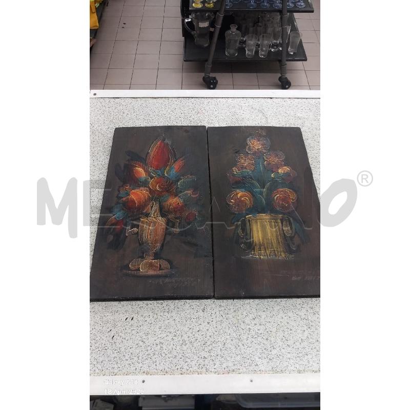 PLACCA LEGNO DIPINTA FIORI | Mercatino dell'Usato Roma tor tre teste 3