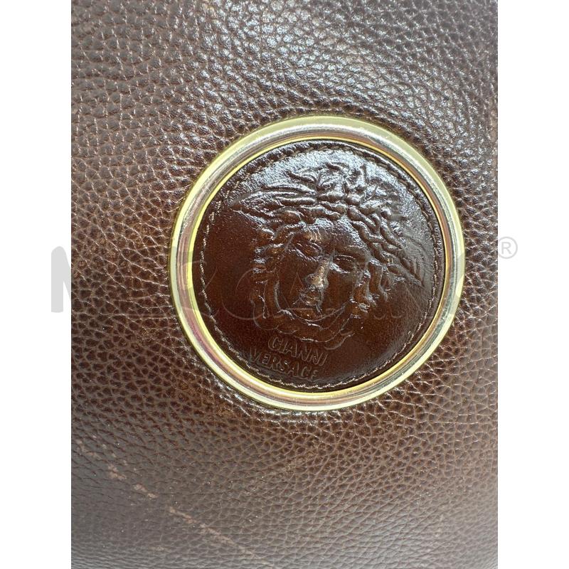 POCHETTE GIANNI VERSACE VINTAGE PELLE MARRONE | Mercatino dell'Usato Roma tor tre teste 2