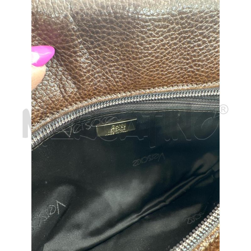 POCHETTE GIANNI VERSACE VINTAGE PELLE MARRONE | Mercatino dell'Usato Roma tor tre teste 5