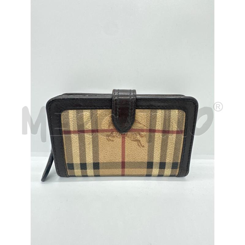 PORTA FOGLIO BURBERRY MARRONE  UNA CERNIERA | Mercatino dell'Usato Roma tor tre teste 1