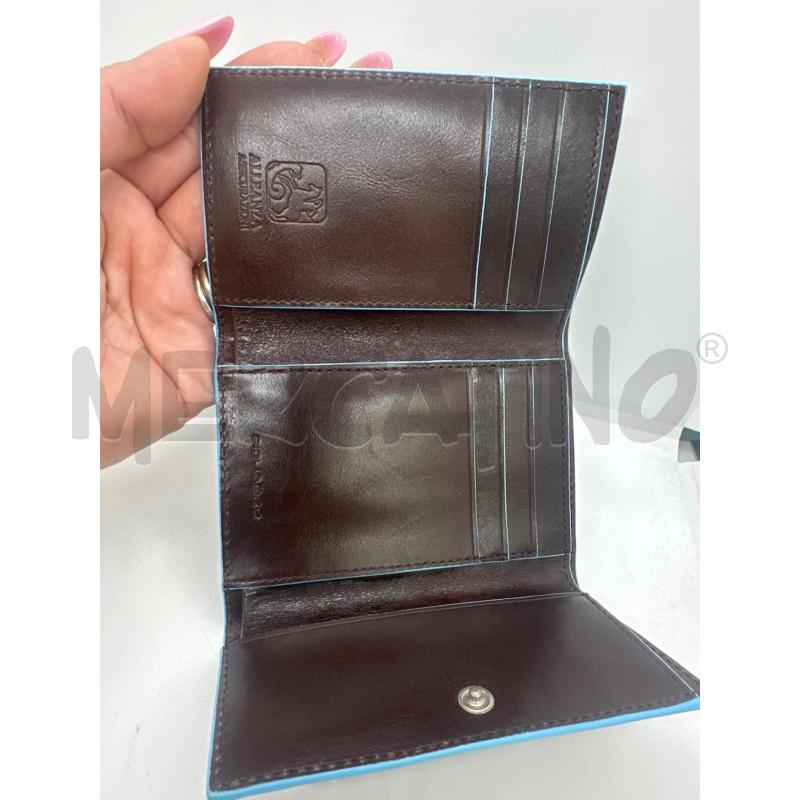 PORTA FOGLIO PIQUADRO MARRONE RIF CELESTE | Mercatino dell'Usato Roma tor tre teste 4