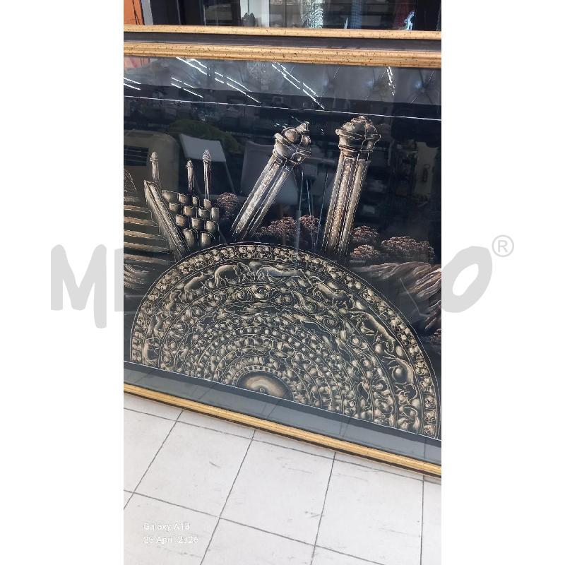 QUADRO ARAZZO NERO ORO DOPPIO VETRTO | Mercatino dell'Usato Roma tor tre teste 3