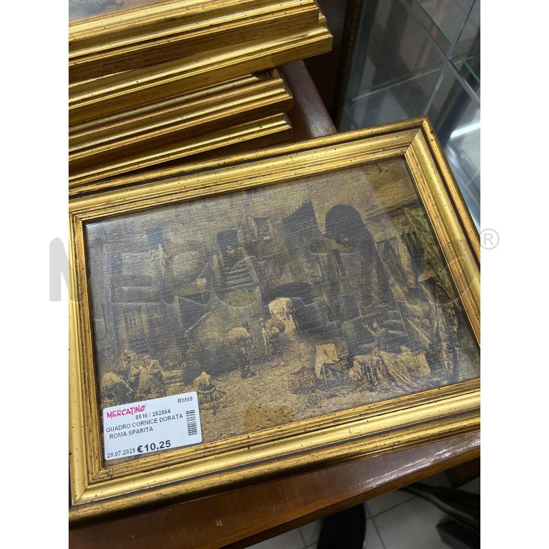 QUADRO CORNICE DORATA  ROMA SPARITA | Mercatino dell'Usato Roma tor tre teste 3
