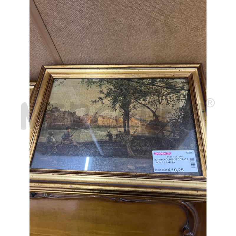 QUADRO CORNICE DORATA  ROMA SPARITA | Mercatino dell'Usato Roma tor tre teste 4
