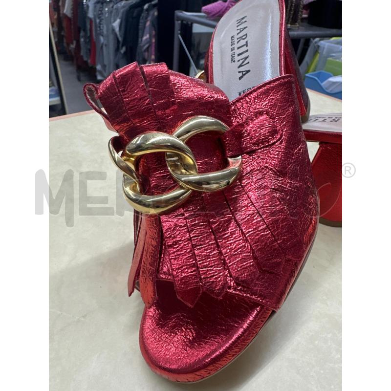 SANDALI DONNA MARTINA PELLE ROSSO FRANGE | Mercatino dell'Usato Roma tor tre teste 4