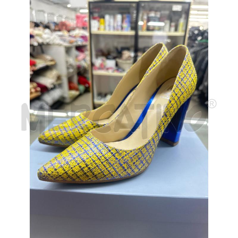 SCARPE DONNA GIANNI MARRA GIALLE  BLU ELETRICO TACCO LARGO | Mercatino dell'Usato Roma tor tre teste 1