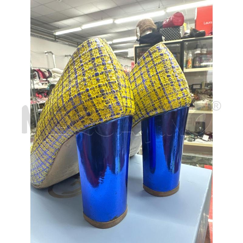 SCARPE DONNA GIANNI MARRA GIALLE  BLU ELETRICO TACCO LARGO | Mercatino dell'Usato Roma tor tre teste 2