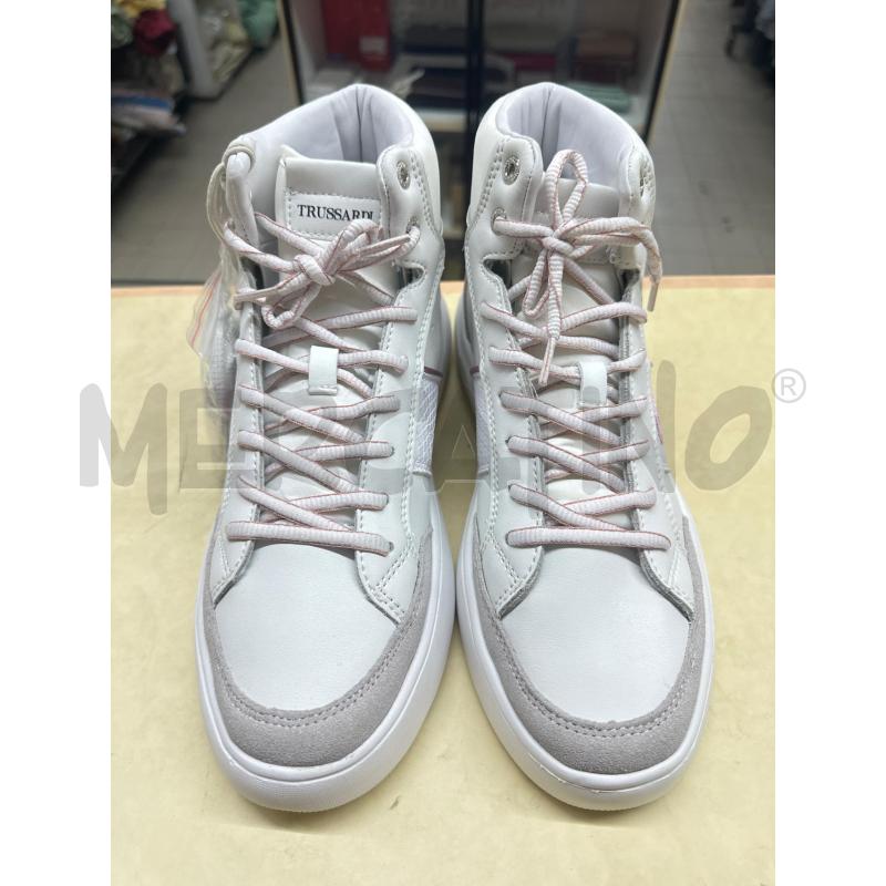 SNEAKERS UNISEX TRUSSARDI BIANCO ROSA  | Mercatino dell'Usato Roma tor tre teste 2