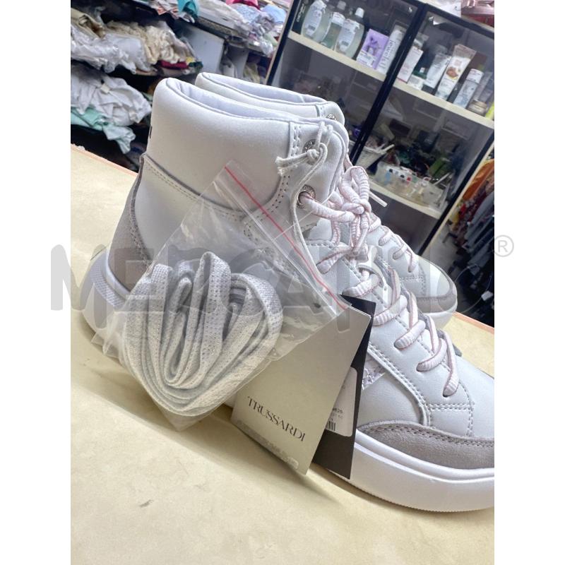 SNEAKERS UNISEX TRUSSARDI BIANCO ROSA  | Mercatino dell'Usato Roma tor tre teste 3