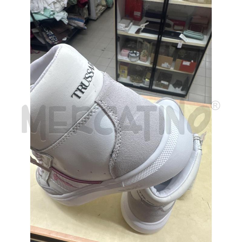 SNEAKERS UNISEX TRUSSARDI BIANCO ROSA  | Mercatino dell'Usato Roma tor tre teste 4