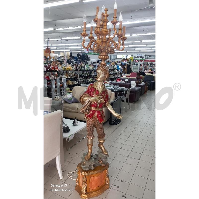 STATUA LAMPADA MORO DORATO  | Mercatino dell'Usato Roma tor tre teste 1