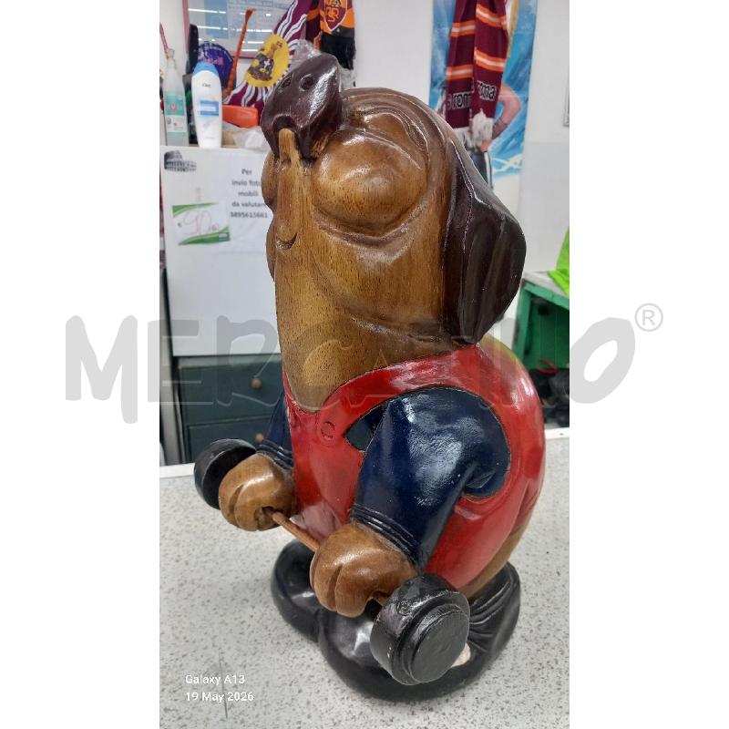 STATUA LEGNO MAIALE PESISTA | Mercatino dell'Usato Roma tor tre teste 1