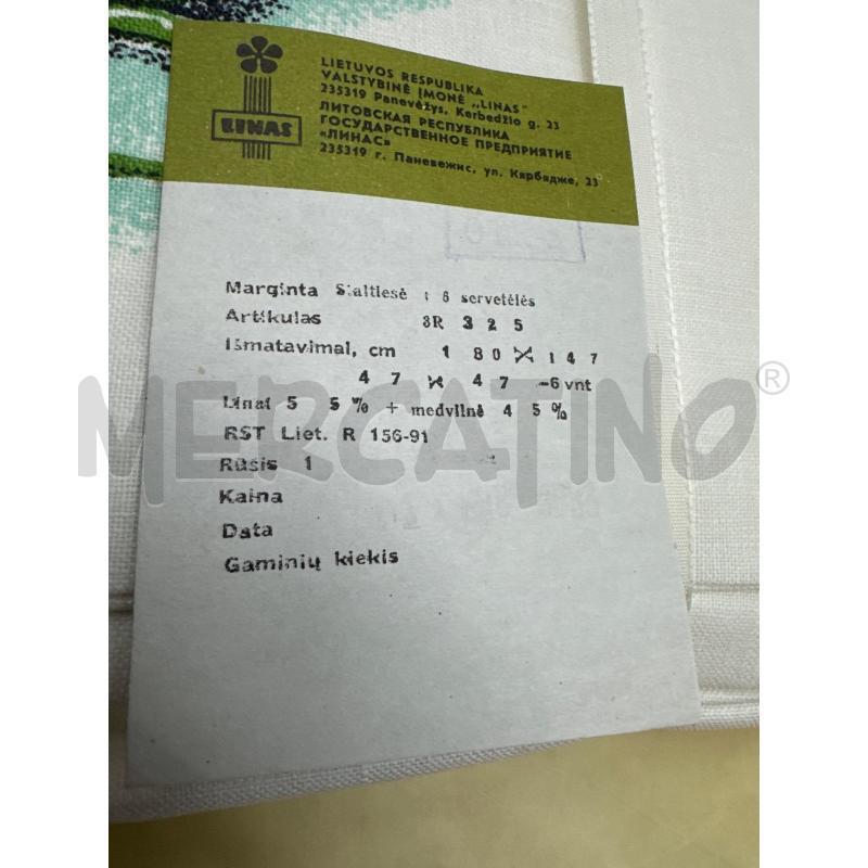 TOVAGLIA RETTANG LINO COTONE BIANCO FIORI BLU+6TOVAGL | Mercatino dell'Usato Roma tor tre teste 2