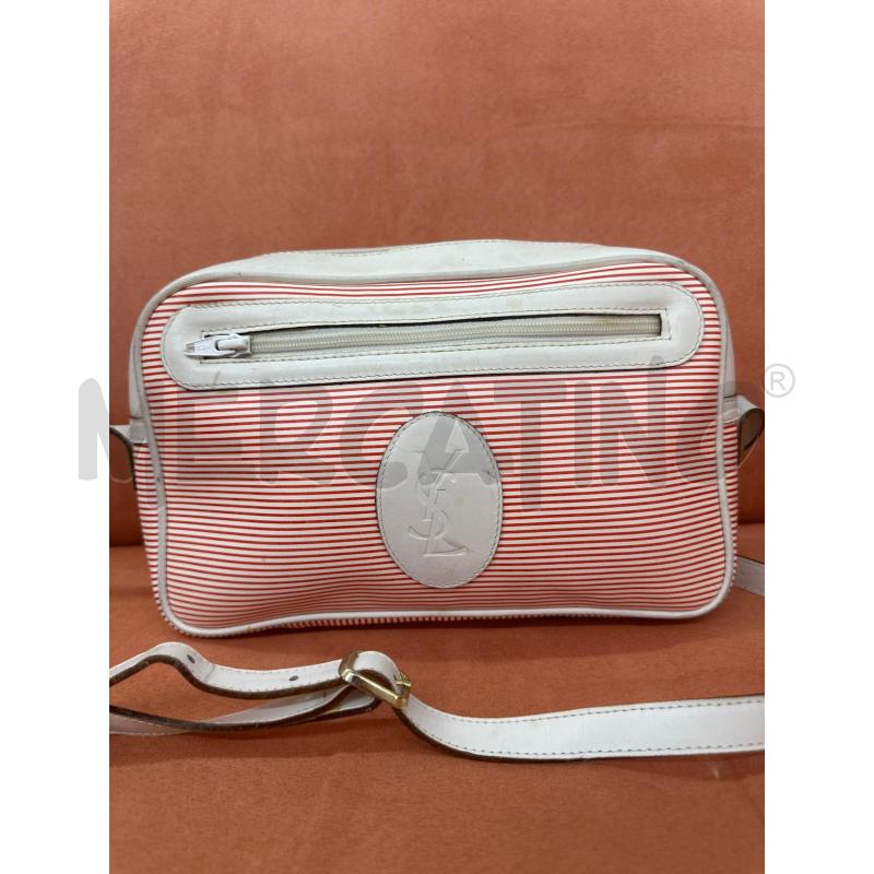 TRACOLLA DONNA VINTAGE YSL RIGHE ROSSO BIANCO | Mercatino dell'Usato Roma tor tre teste 1