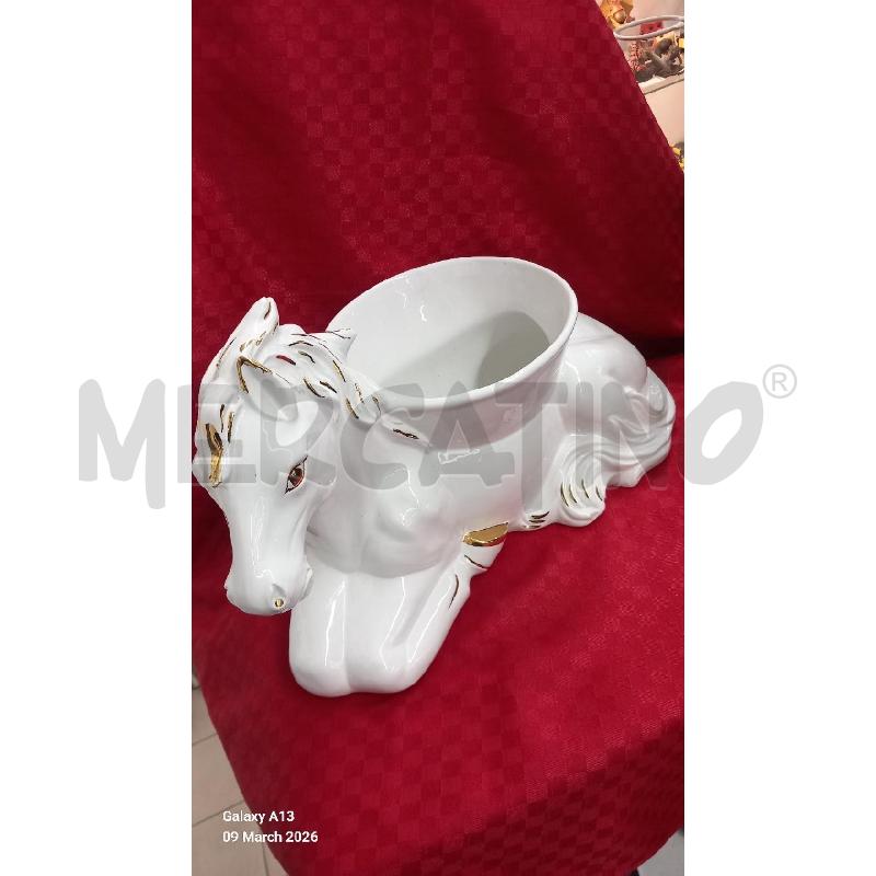 VASO CERAMICA CAVALLO BIANCO | Mercatino dell'Usato Roma tor tre teste 1
