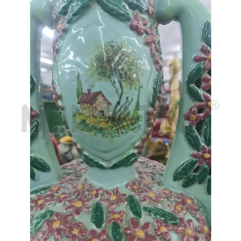 VASO IN TERRACOTTA SMALTATO VERDE  | Mercatino dell'Usato Roma tor tre teste 2
