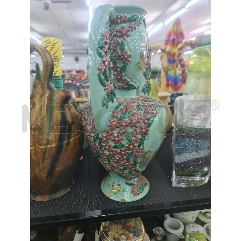 VASO IN TERRACOTTA SMALTATO VERDE  | Mercatino dell'Usato Roma tor tre teste 3