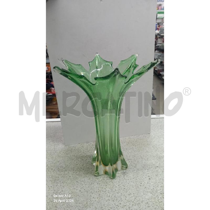 VASO MURANO SPIZZATO VERDE | Mercatino dell'Usato Roma tor tre teste 1