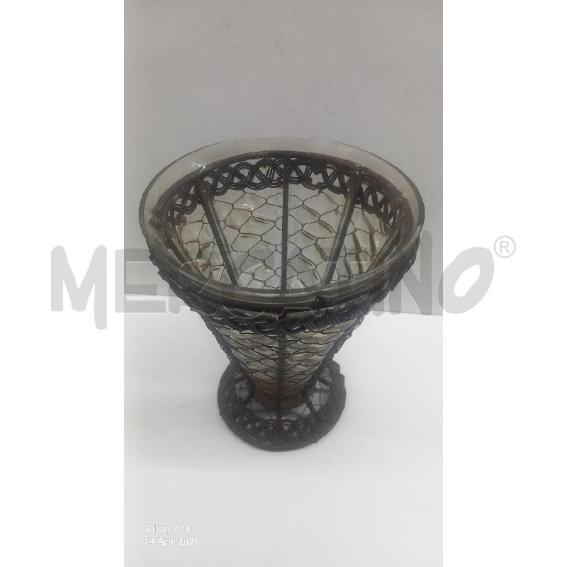 VASO VETRO FERRO CONO | Mercatino dell'Usato Roma tor tre teste 1