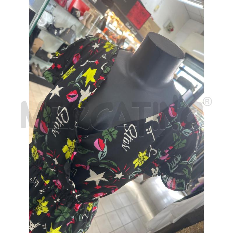 VESTITO DONNA LIUJO NERO FIORI ROSSO GIALLO ROUGE | Mercatino dell'Usato Roma tor tre teste 2