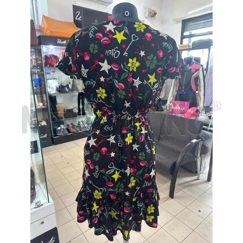 VESTITO DONNA LIUJO NERO FIORI ROSSO GIALLO ROUGE | Mercatino dell'Usato Roma tor tre teste 4