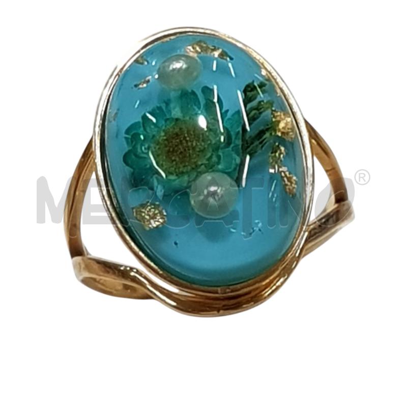 ANELLO DONNA FIORE SECCO OVALE STEEL  | Mercatino dell'Usato Civitavecchia 1