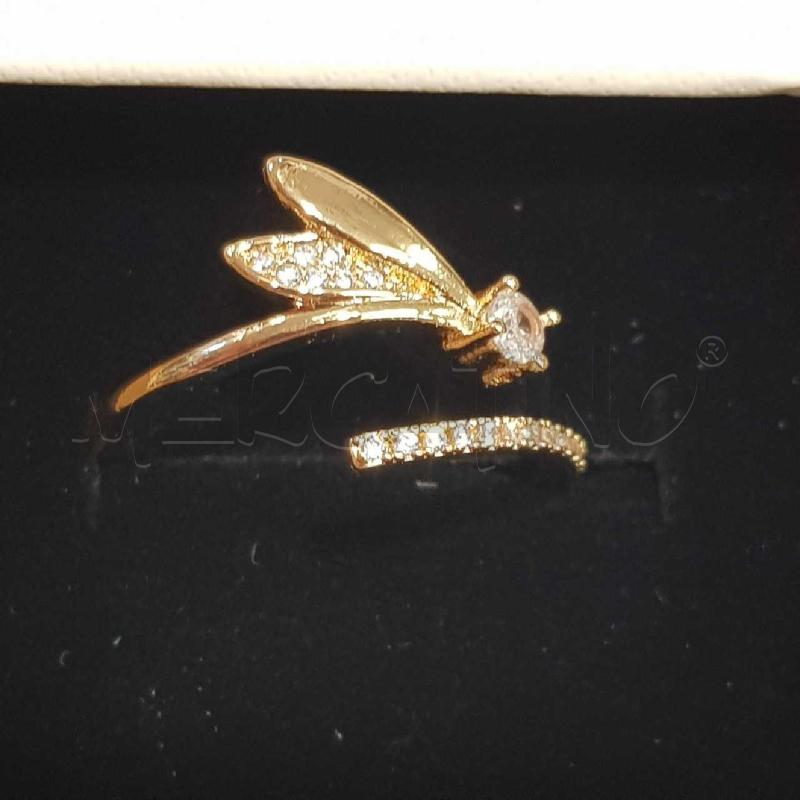 ANELLO DONNA LIBELLULA REGOLABILE DORATO  | Mercatino dell'Usato Civitavecchia 1