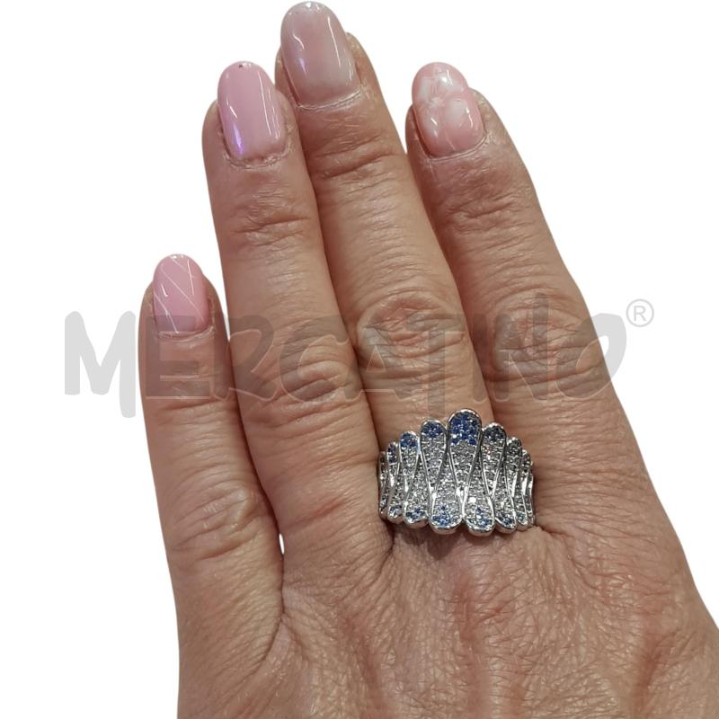 ANELLO DONNA MOSSA DETTAGLIO CELESTE STEEL  | Mercatino dell'Usato Civitavecchia 1