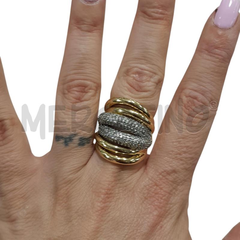 ANELLO DONNA MULTIFASCIA STRASS DORATO  | Mercatino dell'Usato Civitavecchia 1