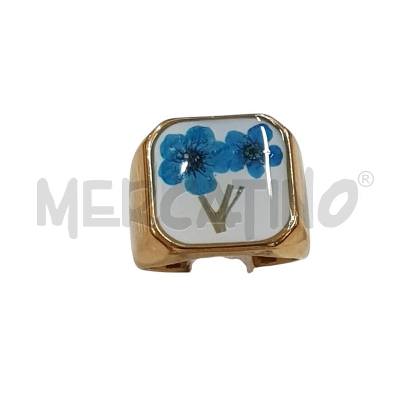 ANELLO DONNA QUADRATO FIORE SECCO STEEL  | Mercatino dell'Usato Civitavecchia 1