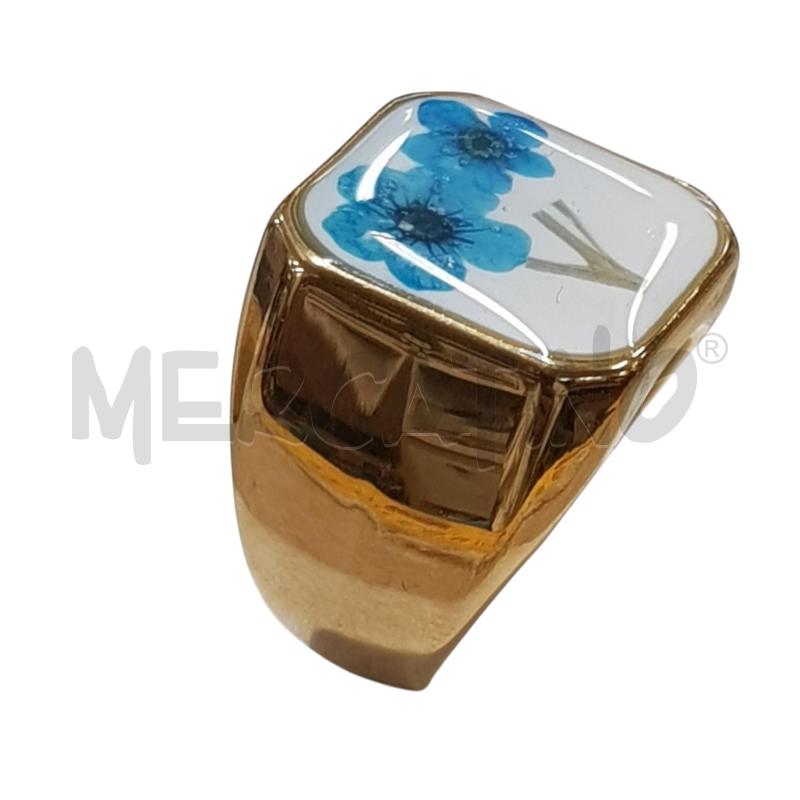 ANELLO DONNA QUADRATO FIORE SECCO STEEL  | Mercatino dell'Usato Civitavecchia 2