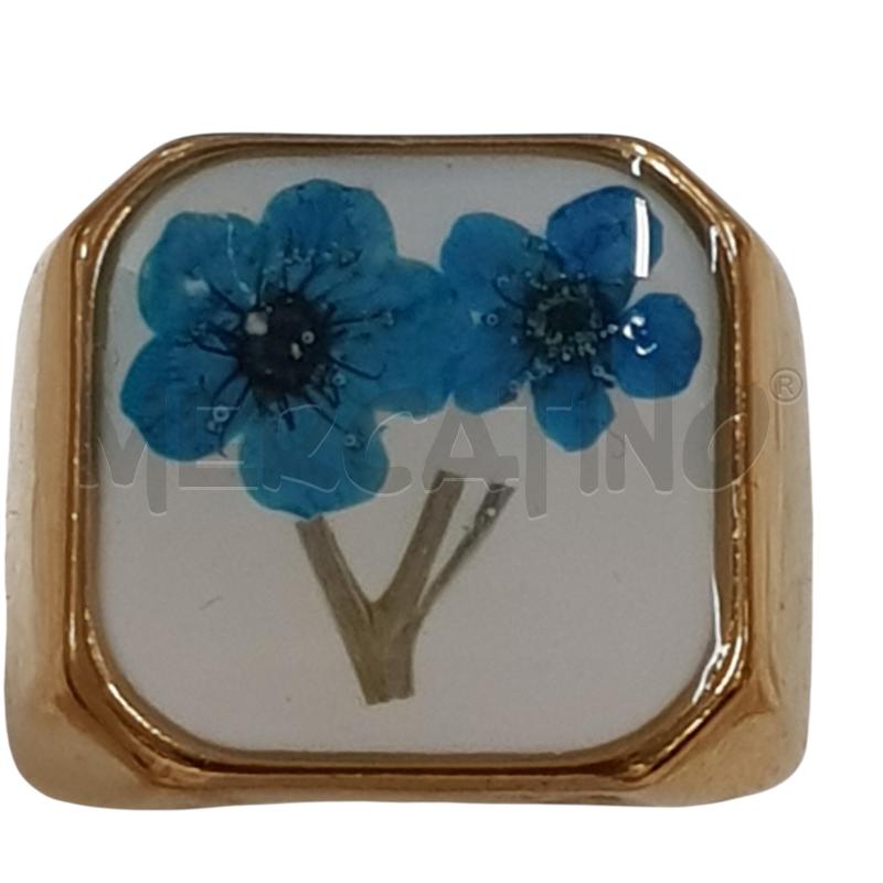 ANELLO DONNA QUADRATO FIORE SECCO STEEL  | Mercatino dell'Usato Civitavecchia 3