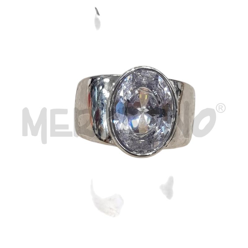 ANELLO DONNA STEEL PIETRONE BIANCO  | Mercatino dell'Usato Civitavecchia 1