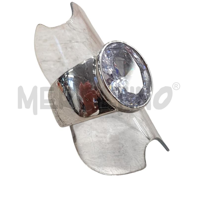 ANELLO DONNA STEEL PIETRONE BIANCO  | Mercatino dell'Usato Civitavecchia 2
