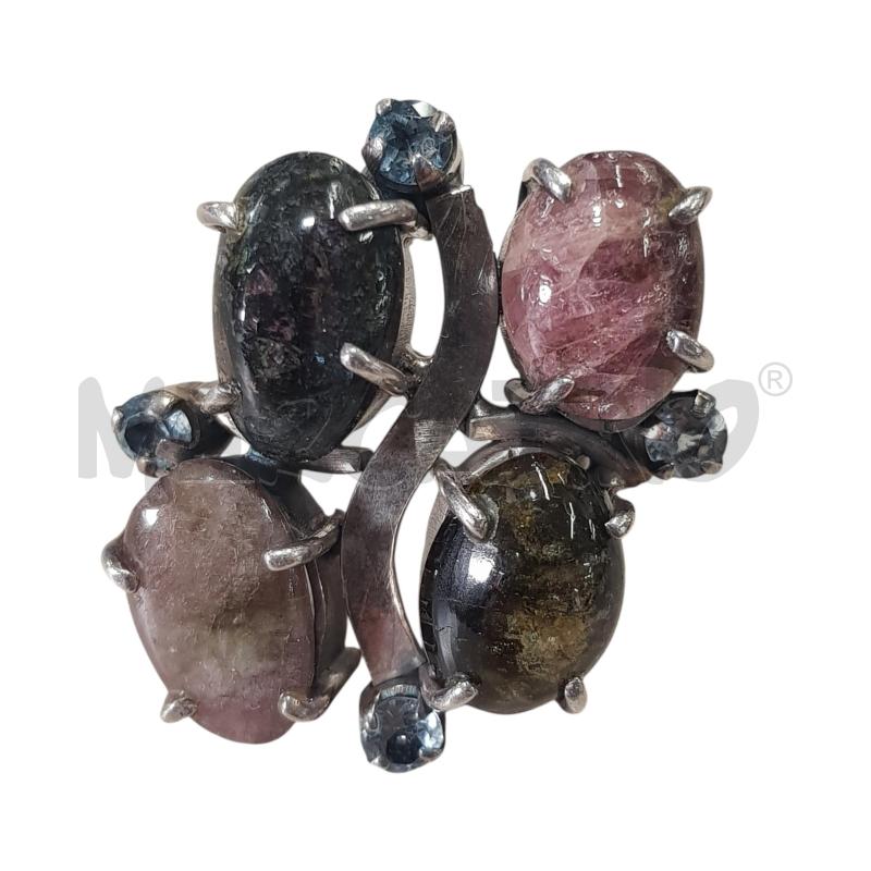 ANELLO D ARG CON 4 PIETRE GRANDI+4 PICCOLE  | Mercatino dell'Usato Civitavecchia 1