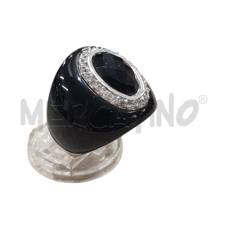 ANELLO D ARG CUPULA NERO CORONA STRASS | Mercatino dell'Usato Civitavecchia 1