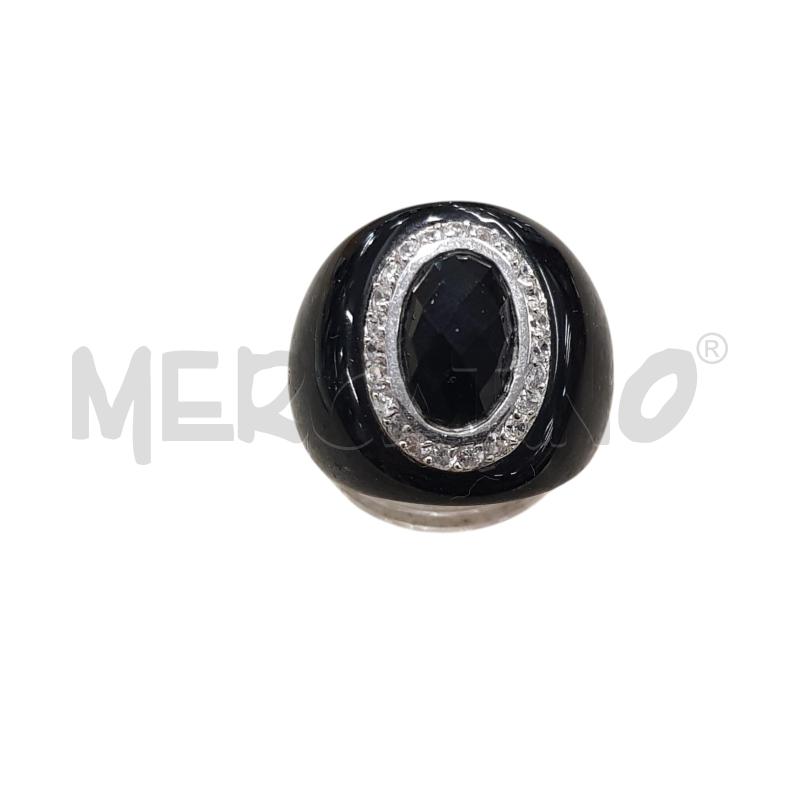 ANELLO D ARG CUPULA NERO CORONA STRASS | Mercatino dell'Usato Civitavecchia 2