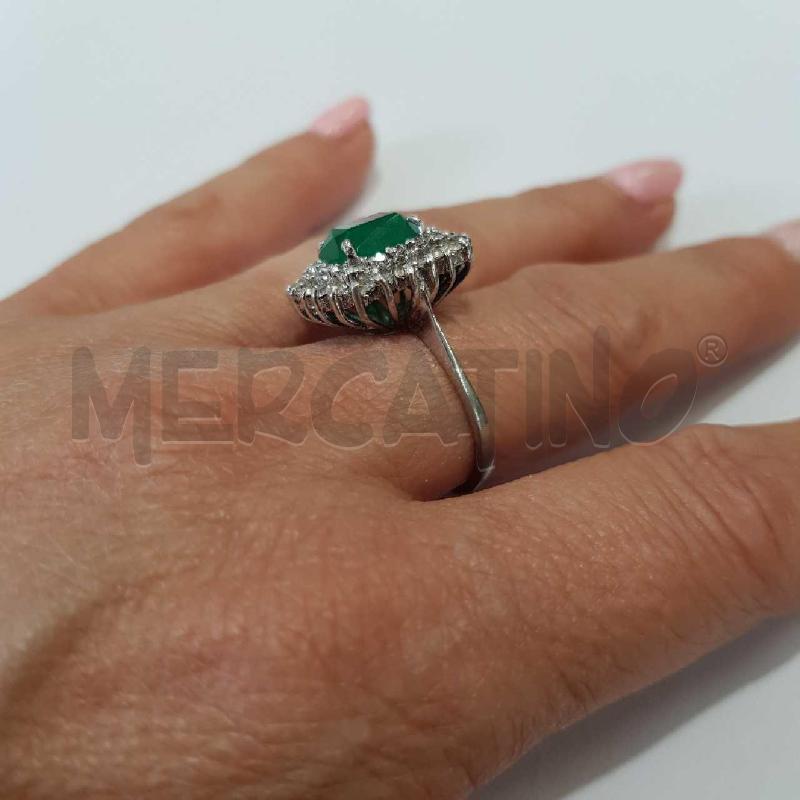 ANELLO D ARG PIETRA VERDE CONTORNATO STRASS | Mercatino dell'Usato Civitavecchia 2