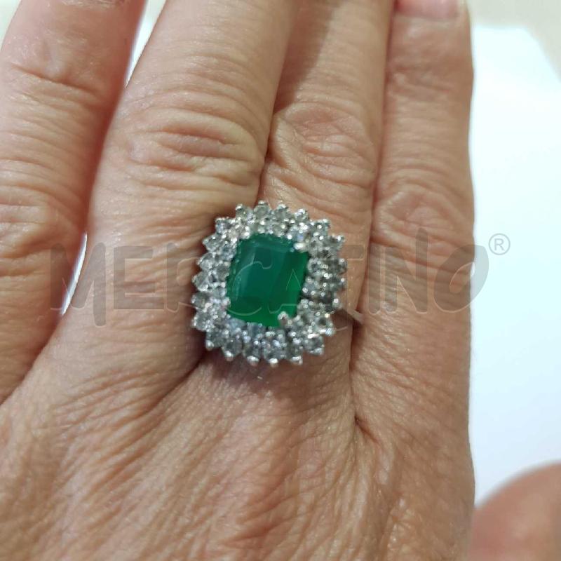 ANELLO D ARG PIETRA VERDE CONTORNATO STRASS | Mercatino dell'Usato Civitavecchia 3