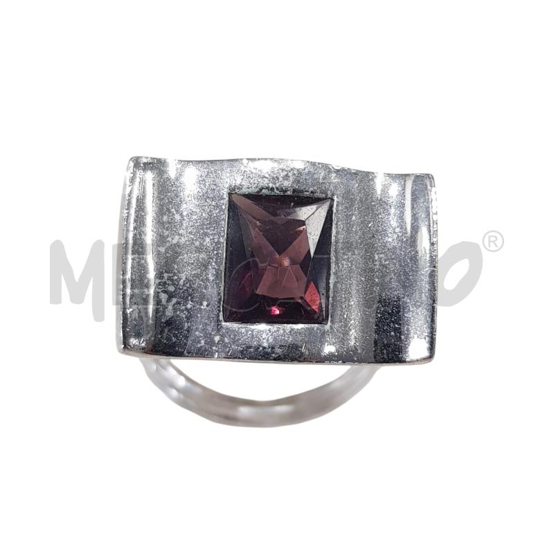 ANELLO D ARG SQUADRATO PIETRA VIOLA  | Mercatino dell'Usato Civitavecchia 1