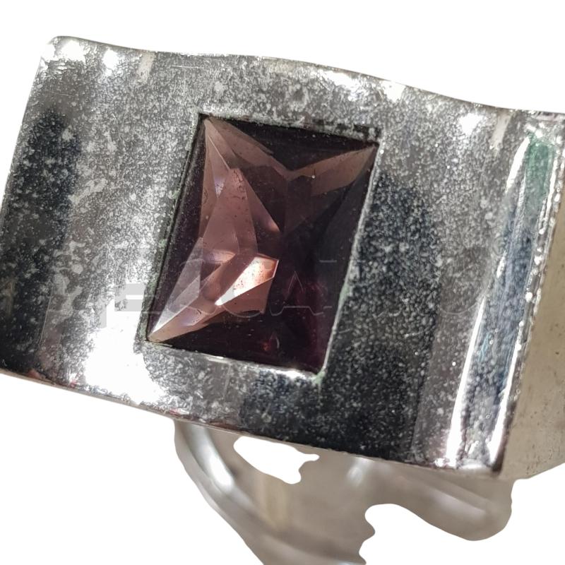 ANELLO D ARG SQUADRATO PIETRA VIOLA  | Mercatino dell'Usato Civitavecchia 4
